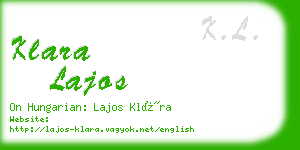 klara lajos business card